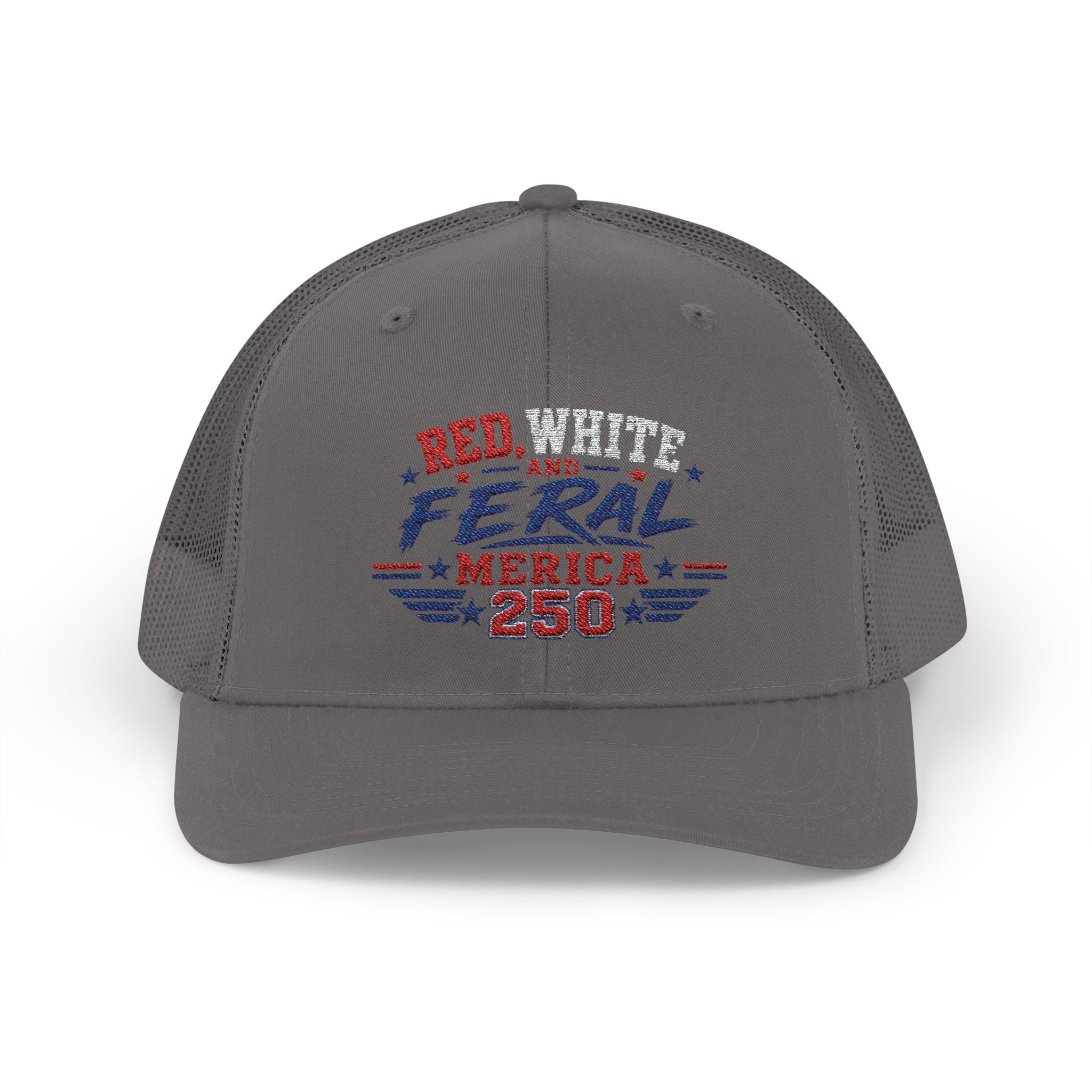 Feral 'Merica 250 Snapback Trucker Cap – Patriotic Red White & Blue Truckers Hat