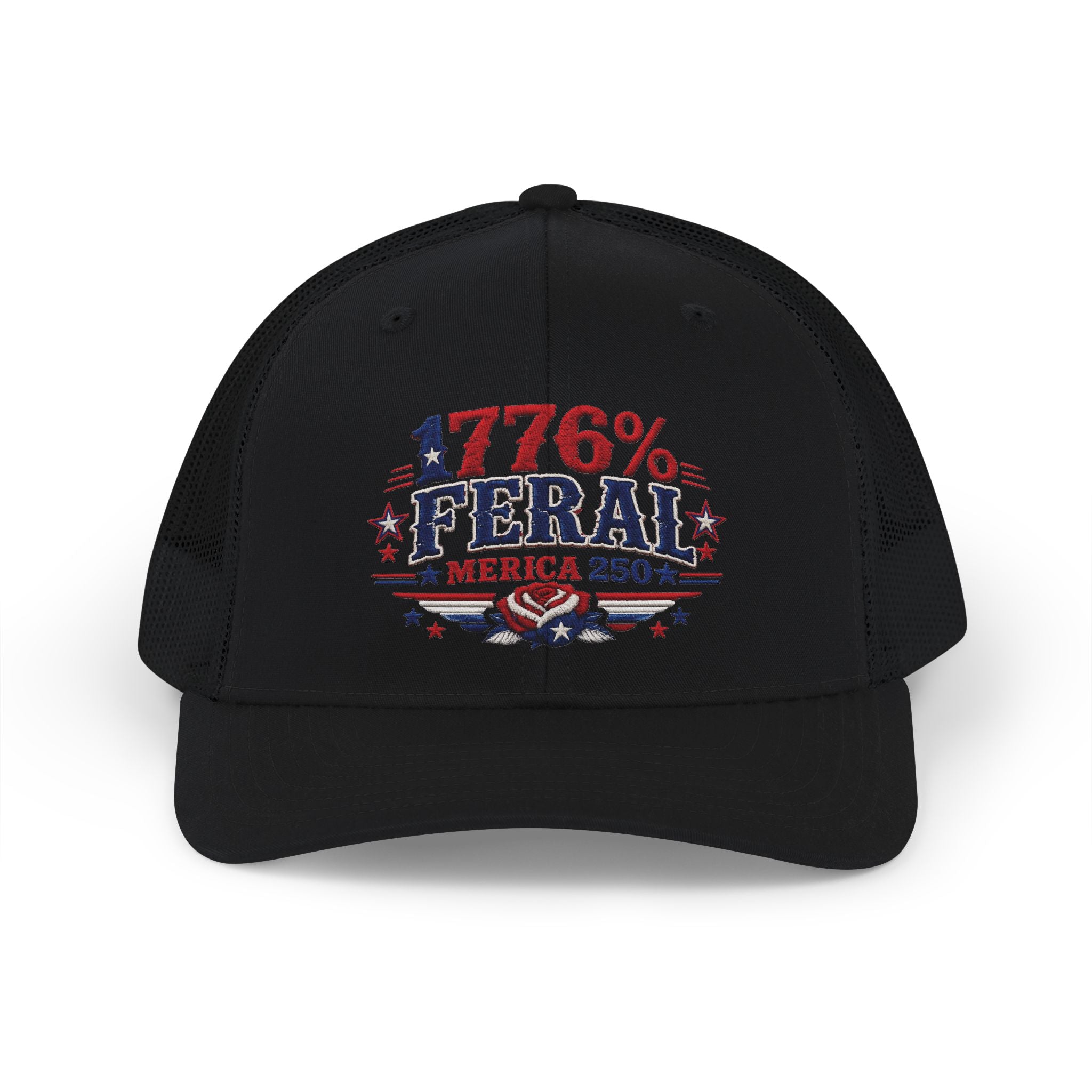 1776% Feral Trucker Cap – Patriotic 'Merica 250 Snapback Hat