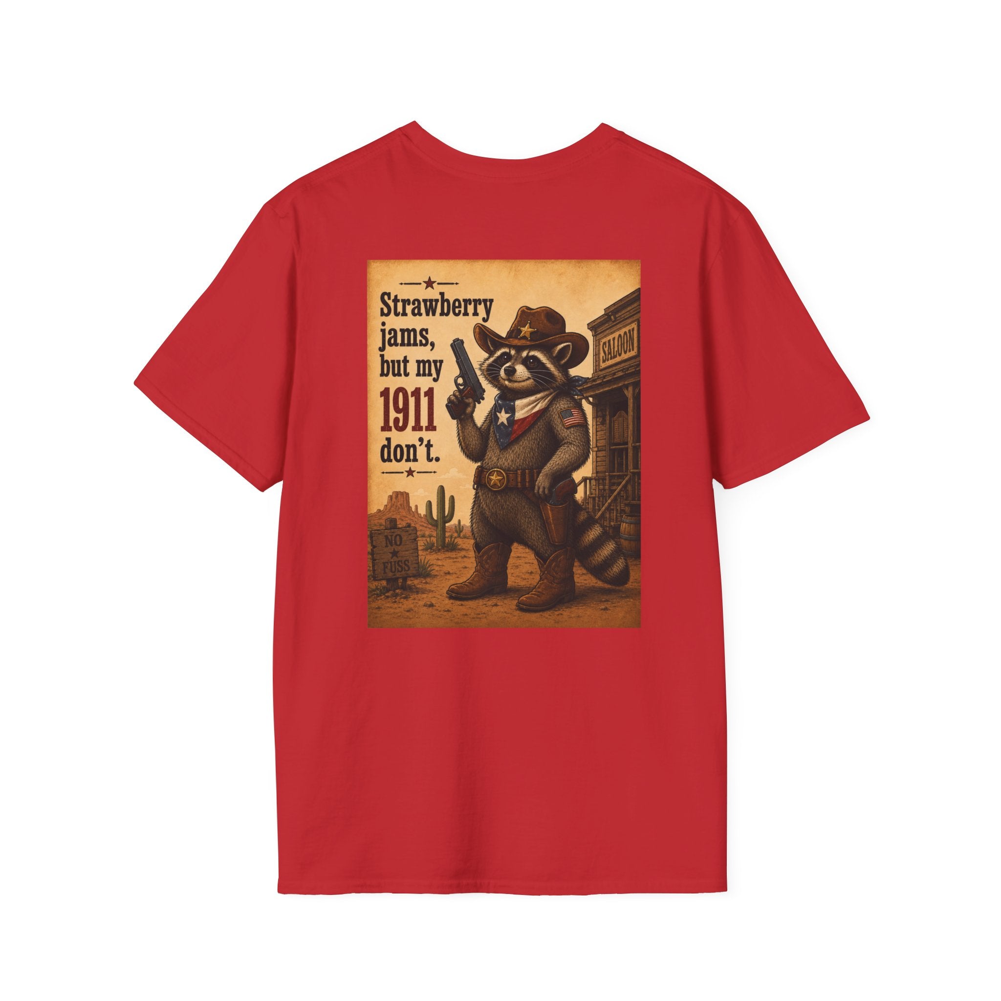 Raccoon Slinger 1911 Tee — "Strawberry jams, my 1911 don't" T-Shirt