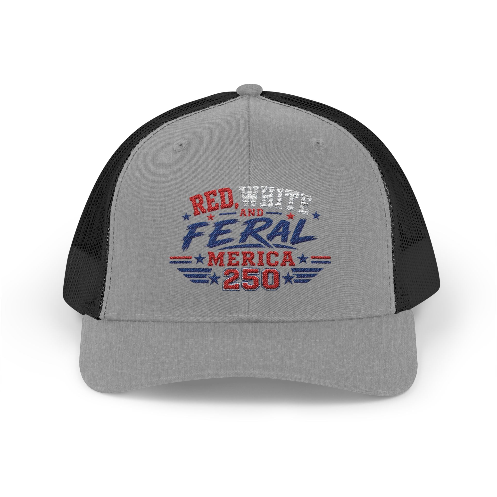 Feral 'Merica 250 Snapback Trucker Cap – Patriotic Red White & Blue Truckers Hat