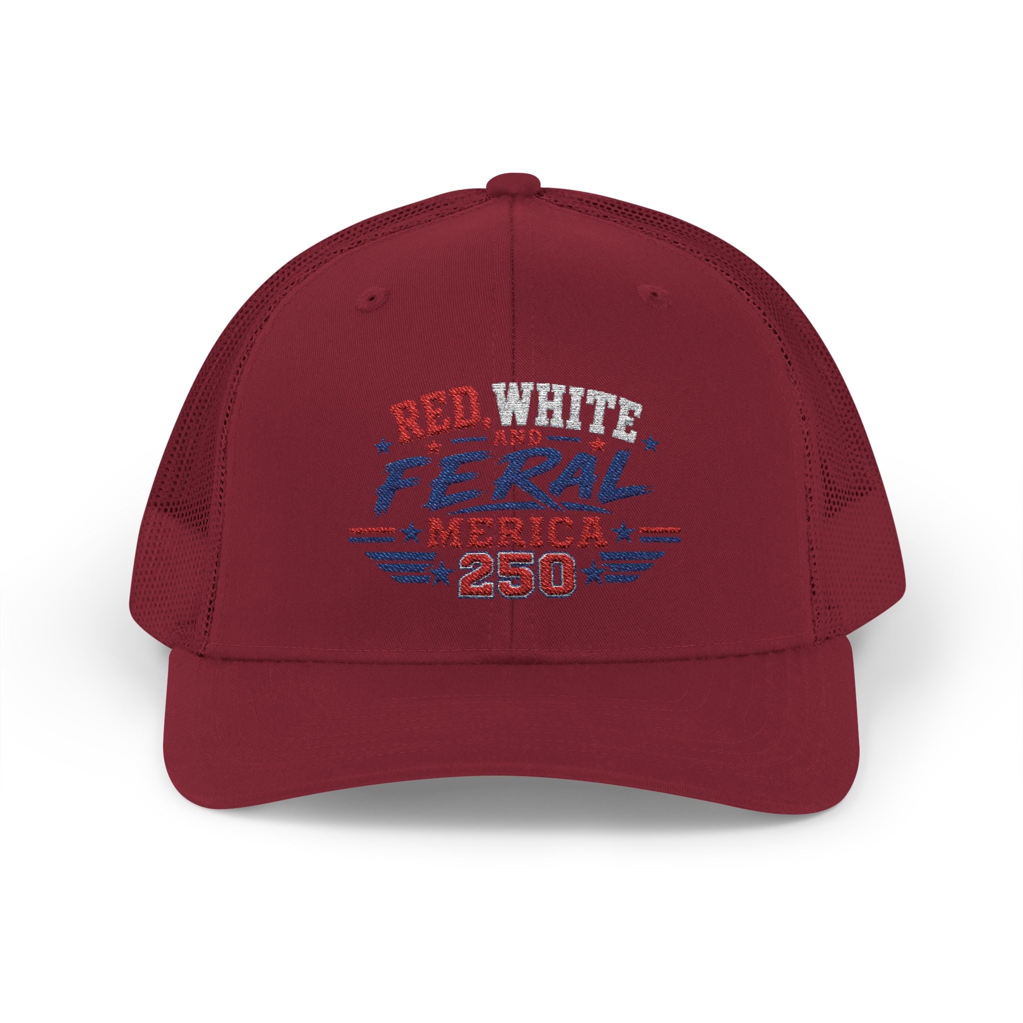 Feral 'Merica 250 Snapback Trucker Cap – Patriotic Red White & Blue Truckers Hat
