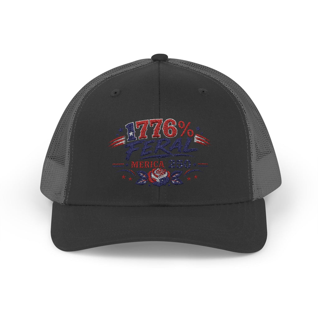 1776% Feral Trucker Hat — Merica 250 Patriotic Snapback Cap