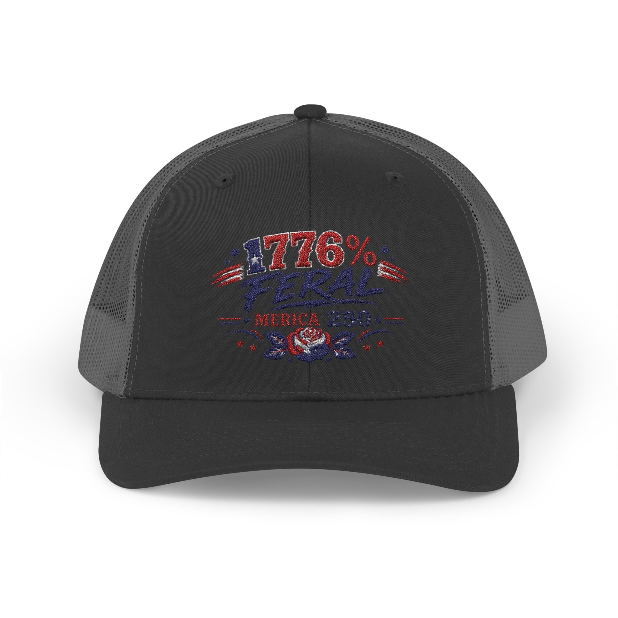 1776% Feral Trucker Hat — Merica 250 Patriotic Snapback Cap