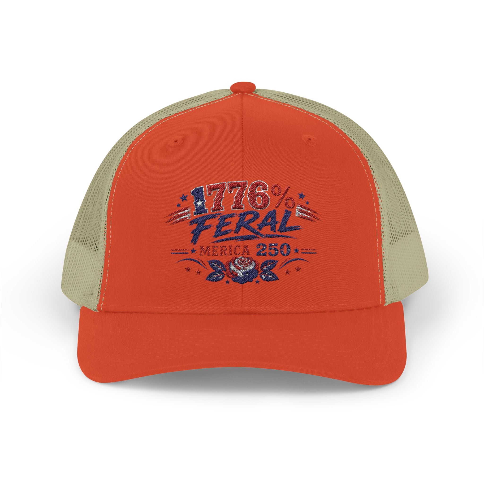 1776% Feral Trucker Hat — Merica 250 Patriotic Snapback Cap
