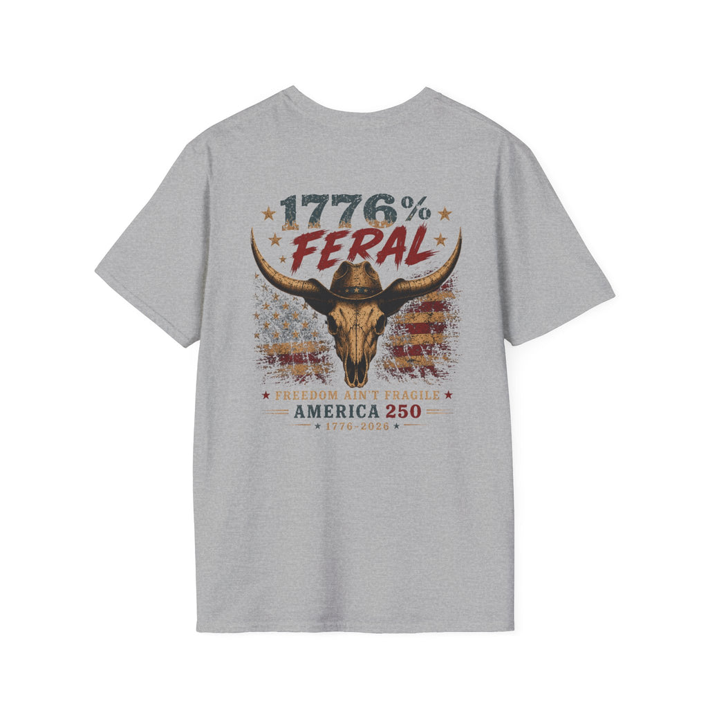 1776% Feral "Freedom Ain't Fragile" Longhorn Skull T-Shirt