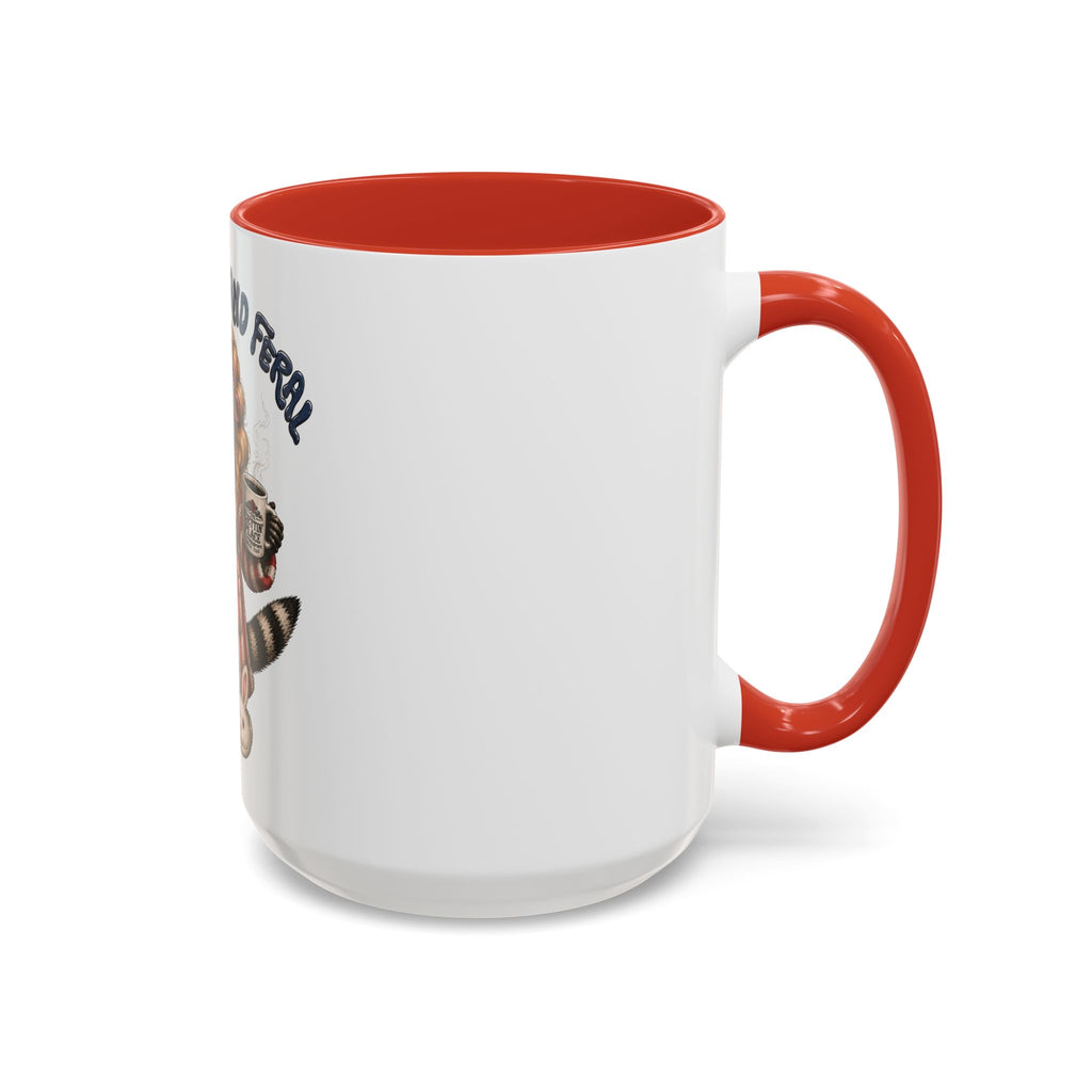 Red White and Feral Raccoon Coffee Mug