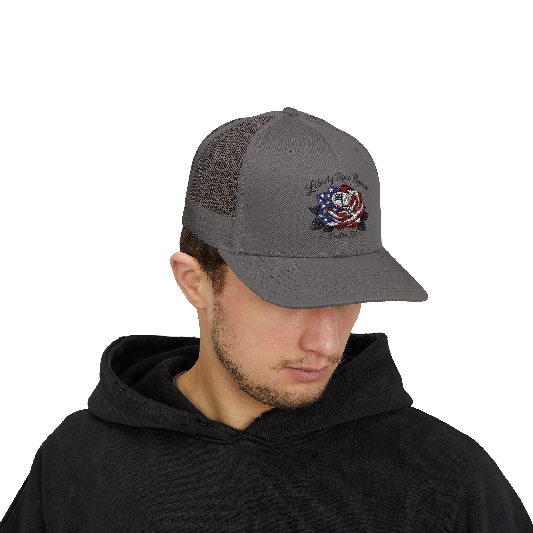 Liberty Rose- Black Leaf Edition, Trucker Cap — Liberty Rose Ranch, London TX Snapback