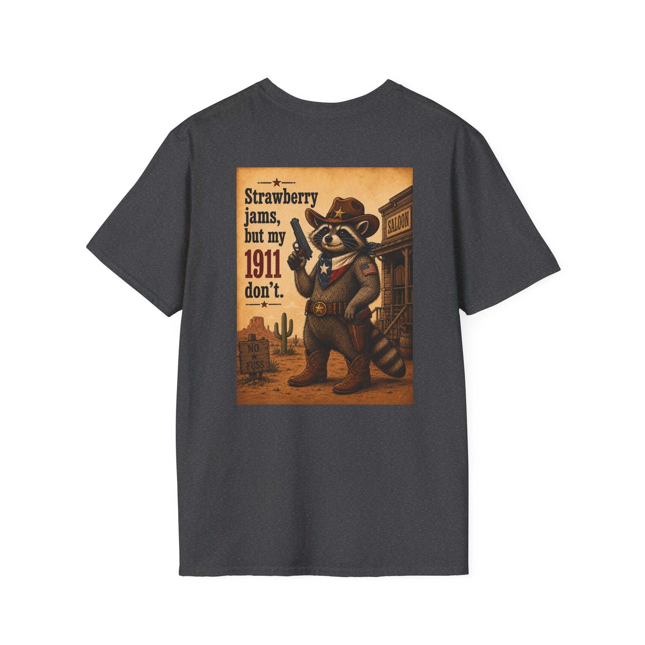 Raccoon Slinger 1911 Tee — "Strawberry jams, my 1911 don't" T-Shirt