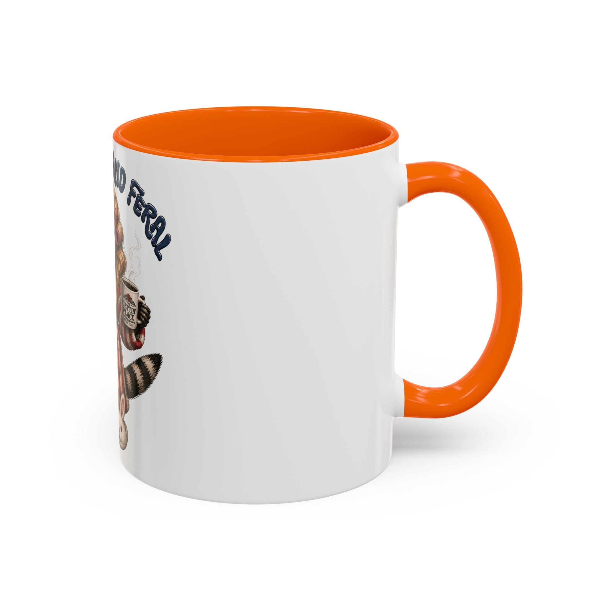 Red White and Feral Raccoon Coffee Mug
