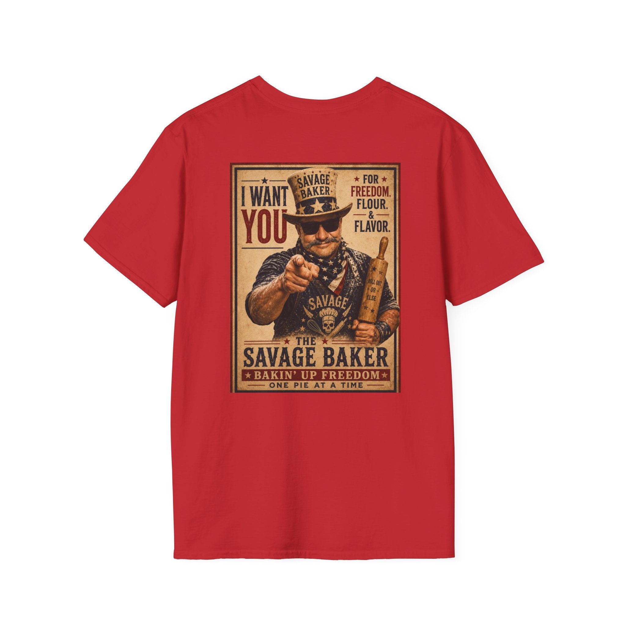 The Savage Baker T-Shirt — "I Want You" Patriotic Vintage Poster Design