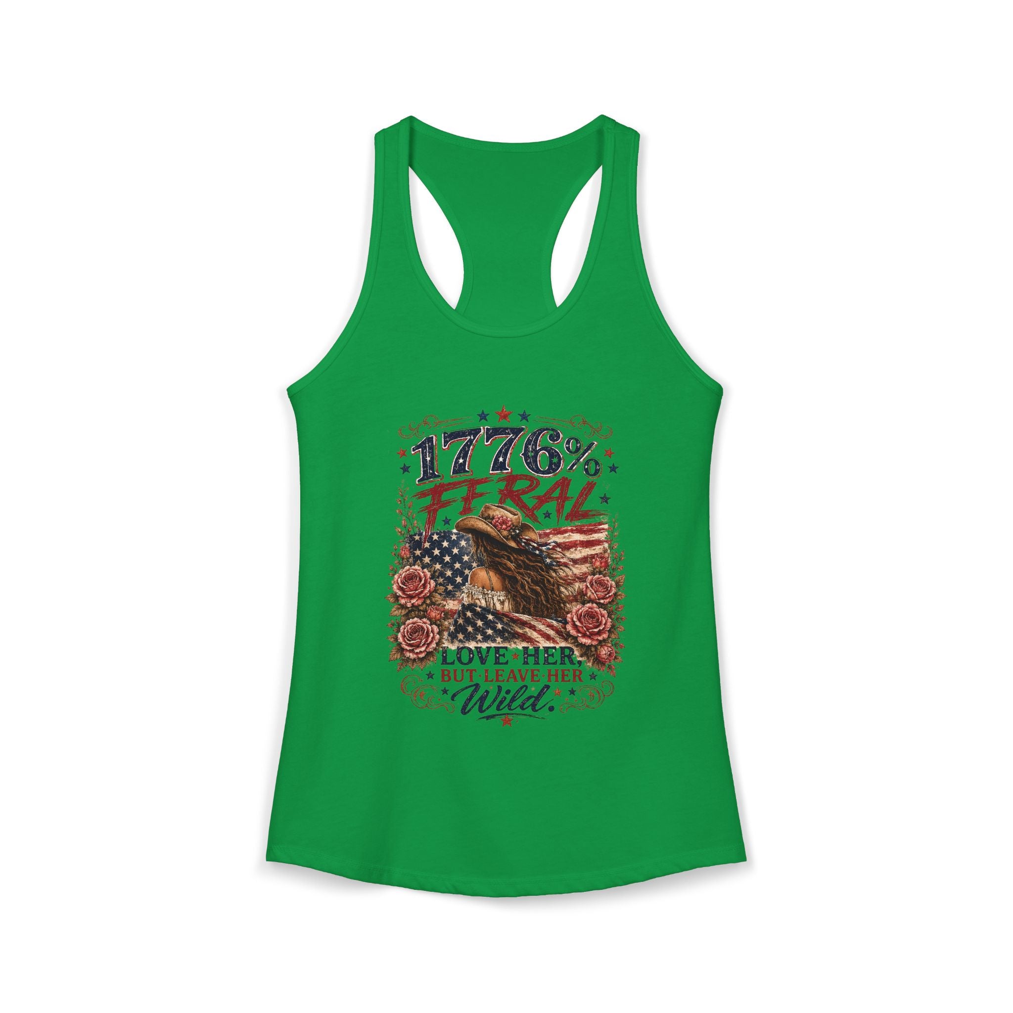 Keep Her Wild 1776% Feral Roses Racerback Tank