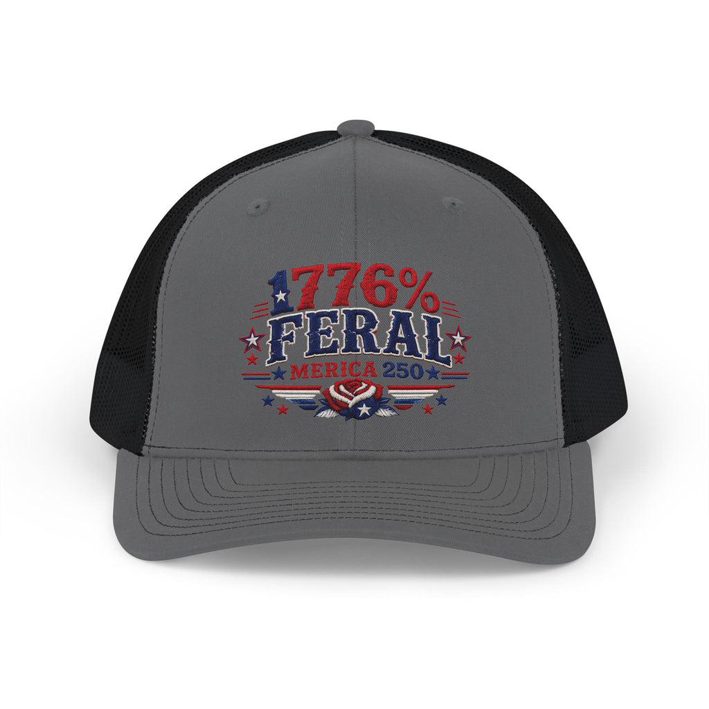 1776% Feral Trucker Cap – Patriotic 'Merica 250 Snapback Hat