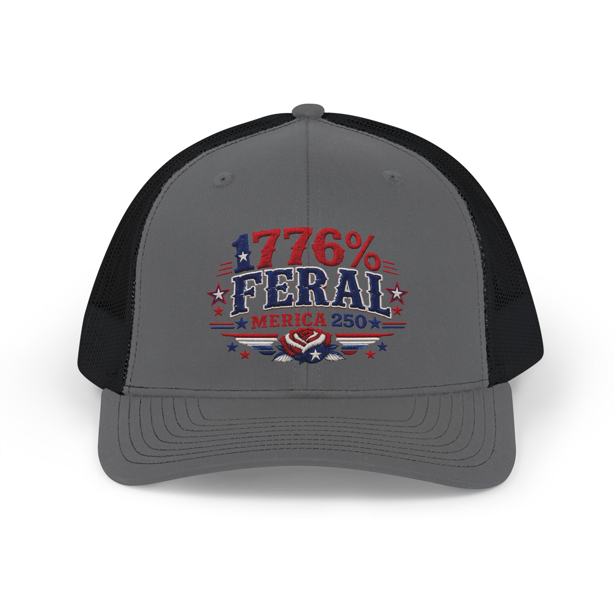 1776% Feral Trucker Cap – Patriotic 'Merica 250 Snapback Hat