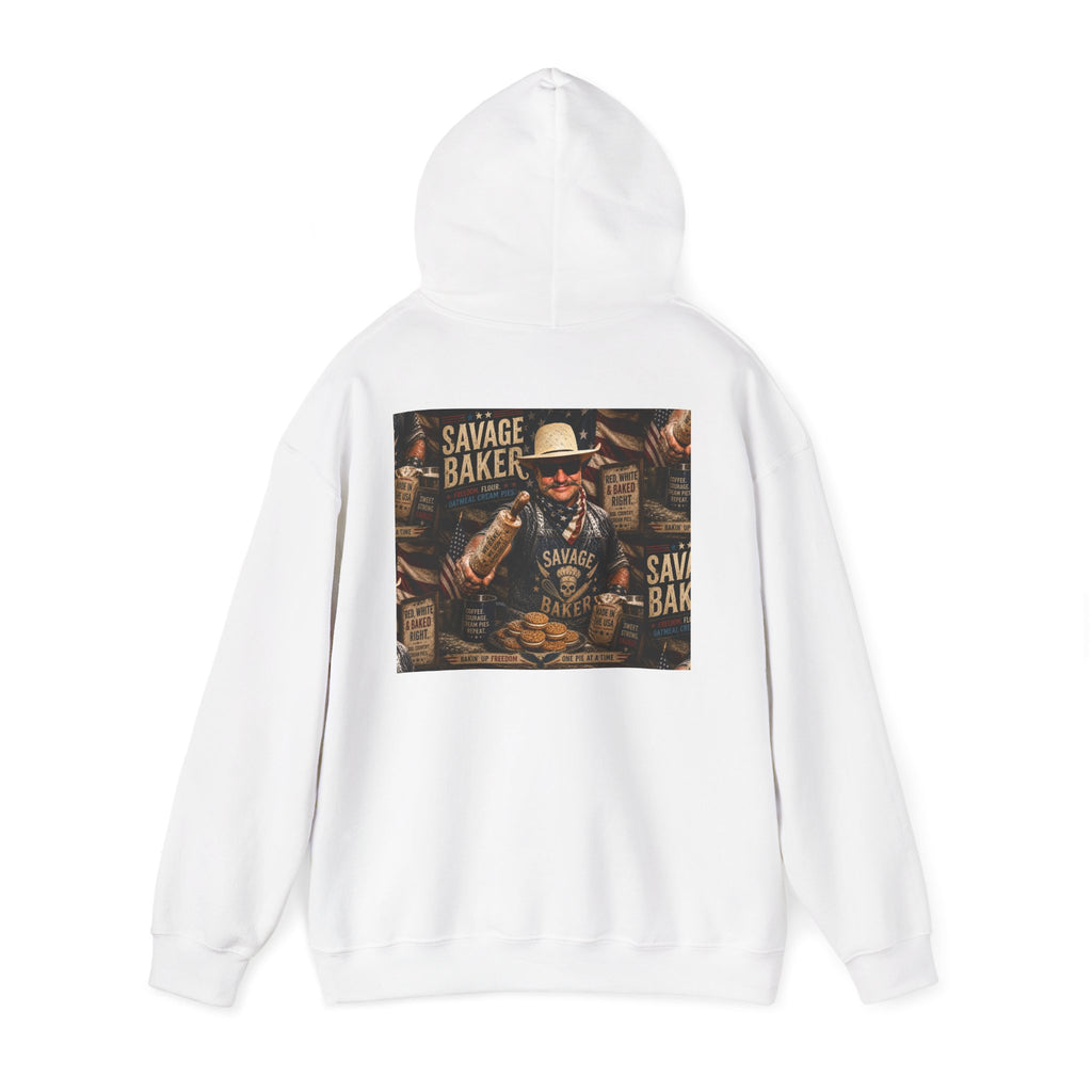 Hoodie — 'Savage Baker' Vintage Red,White, and Oatmeal Cream Pies Graphic Hoodie