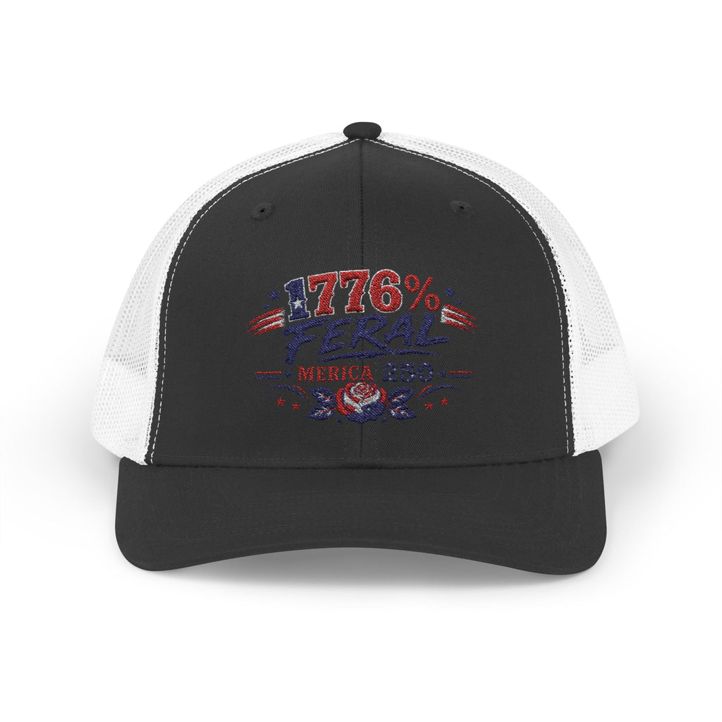 1776% Feral Trucker Hat — Merica 250 Patriotic Snapback Cap
