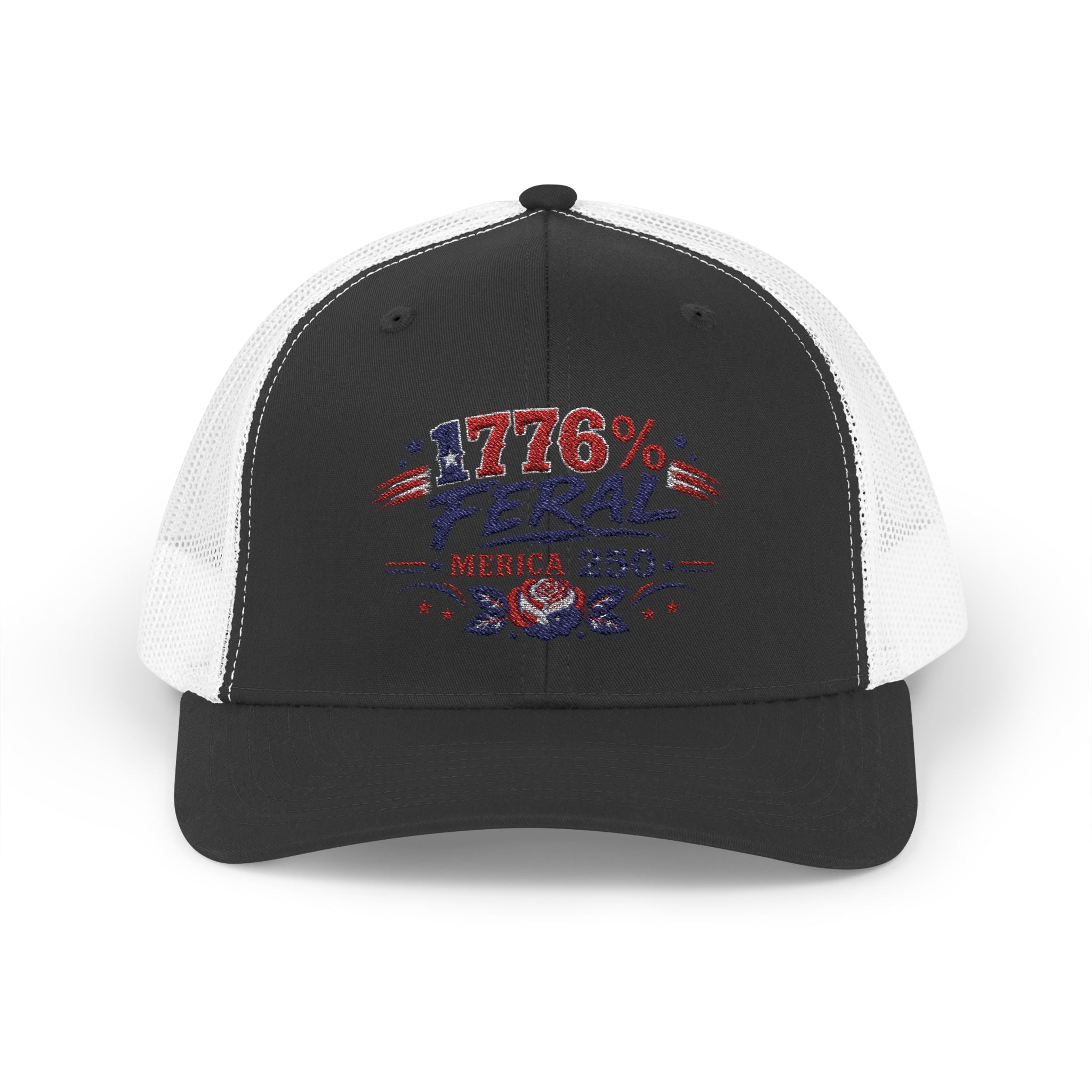 1776% Feral Trucker Hat — Merica 250 Patriotic Snapback Cap