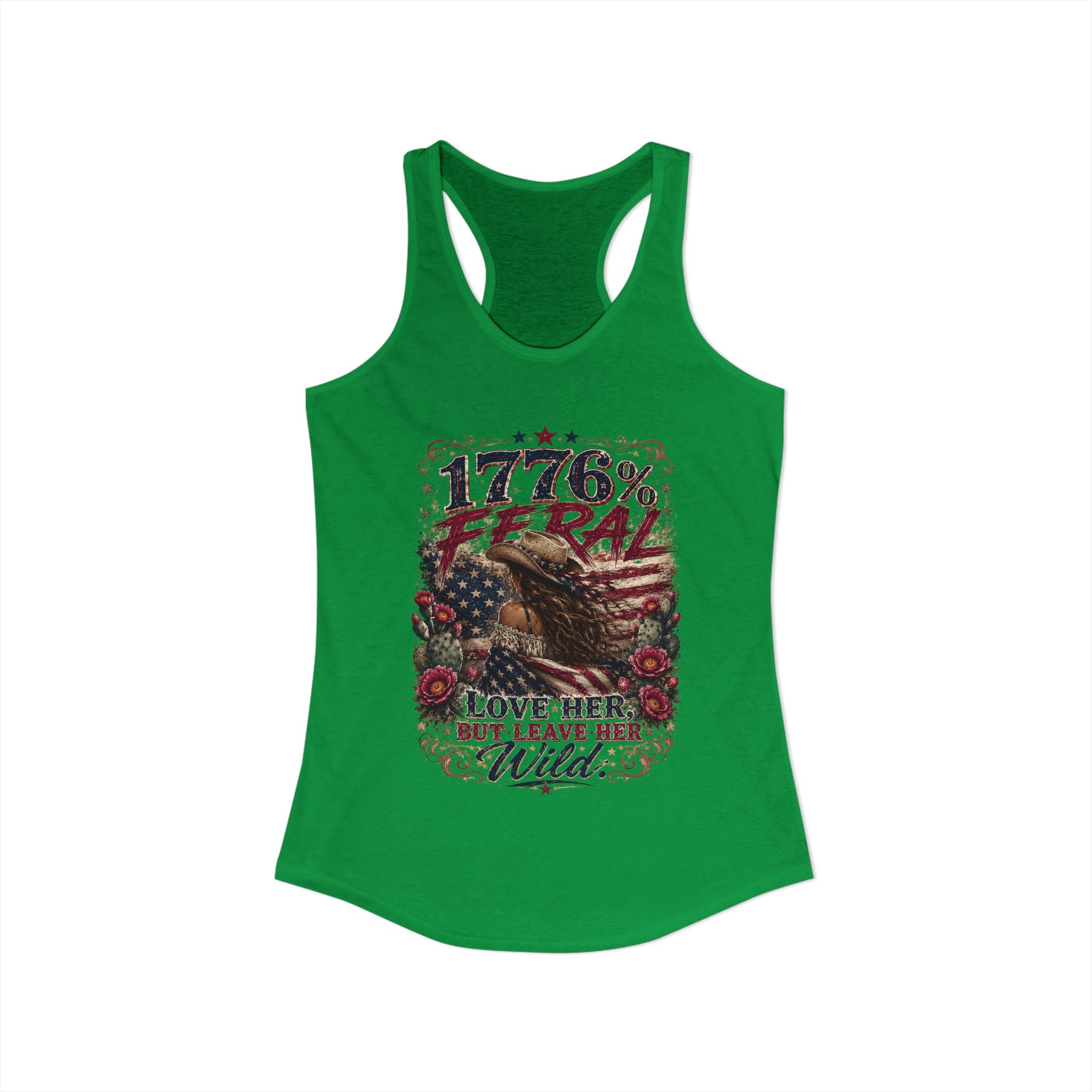 Leave Her Wild Cactus Flower Racerback Tank — 1776% Feral Collection