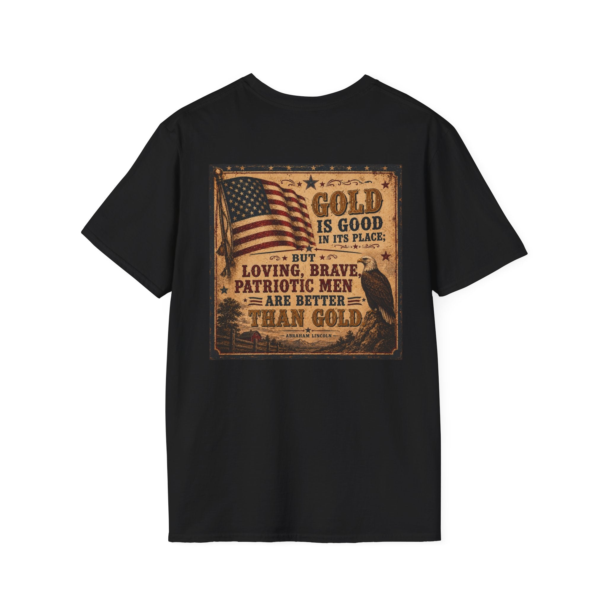 Abraham Lincoln Quote about "Patriotic Men" T-Shirt — Vintage American Mens Tee