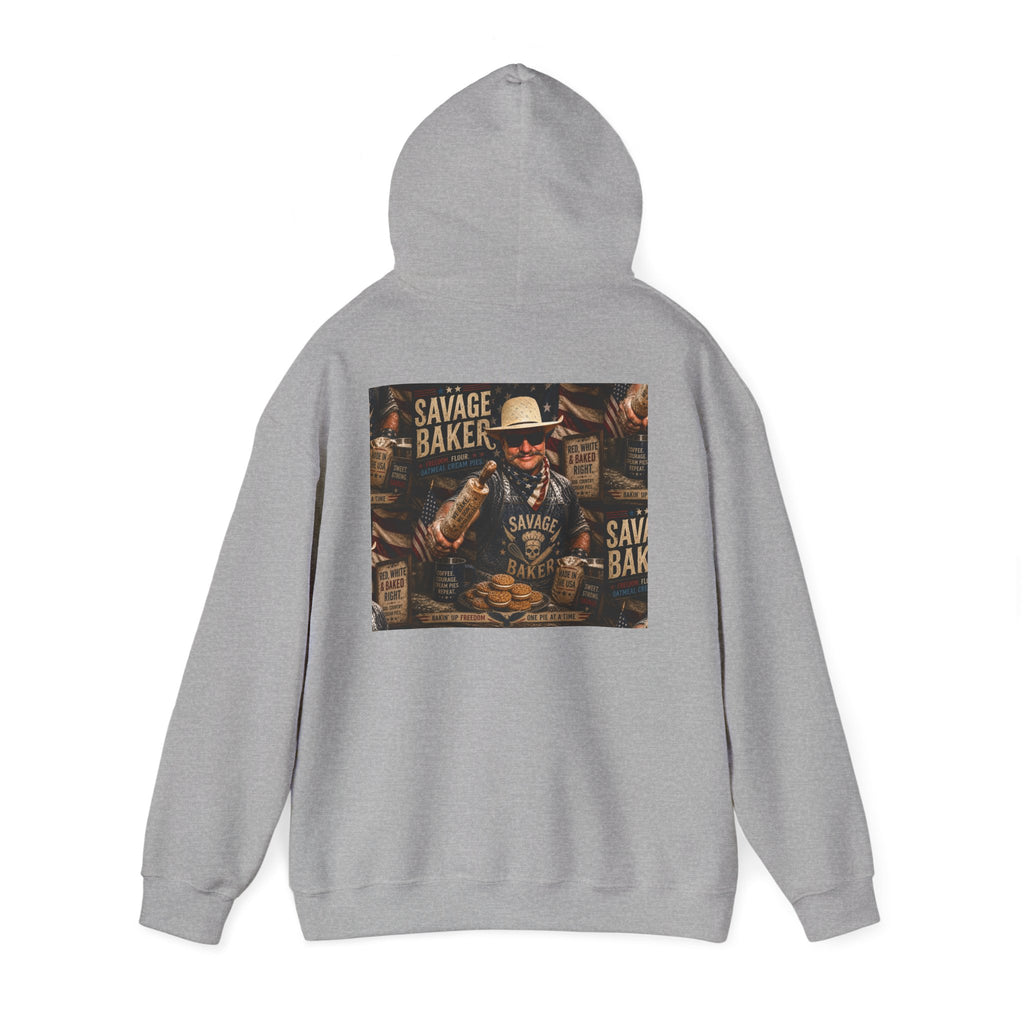 Hoodie — 'Savage Baker' Vintage Red,White, and Oatmeal Cream Pies Graphic Hoodie