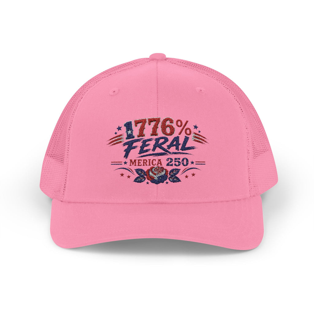 1776% Feral Trucker Hat — Merica 250 Patriotic Snapback Cap