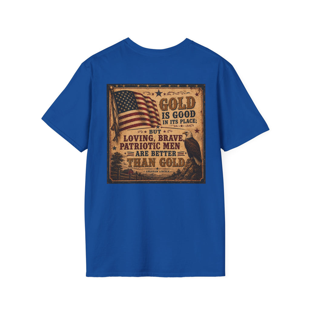 Abraham Lincoln Quote about "Patriotic Men" T-Shirt — Vintage American Mens Tee
