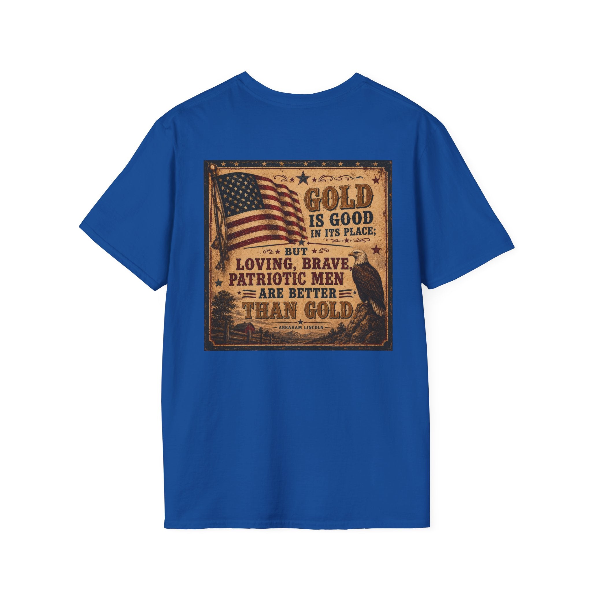 Abraham Lincoln Quote about "Patriotic Men" T-Shirt — Vintage American Mens Tee
