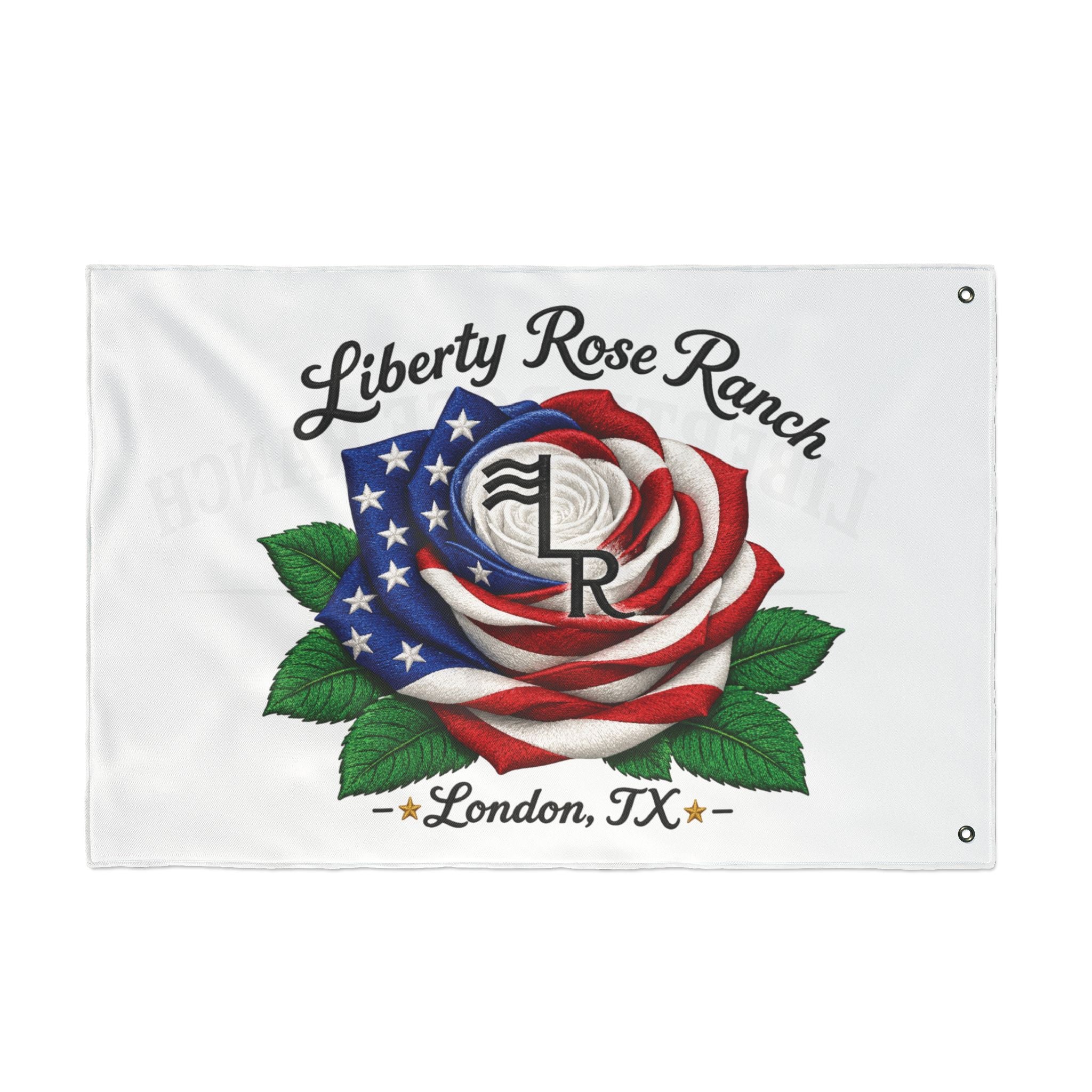Liberty Rose Ranch Double-Sided Flag — Liberty Rose Rose Ranch Banner (London, TX)