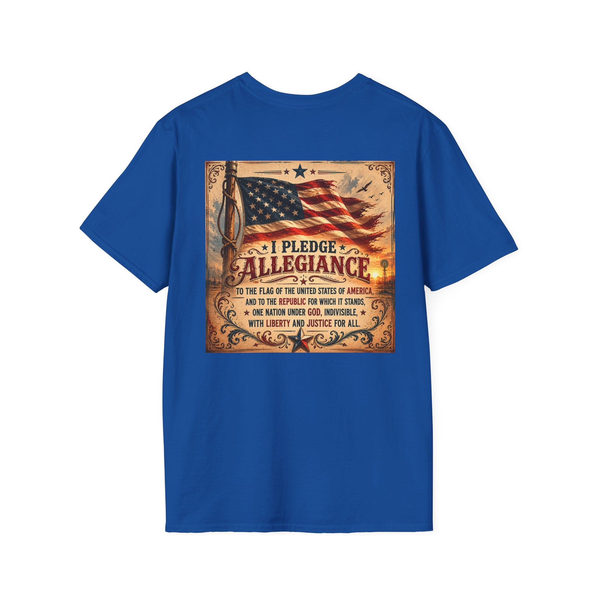 T-Shirt — Liberty Rose Ranch, Pledge of Allegiance Vintage Logo Tee