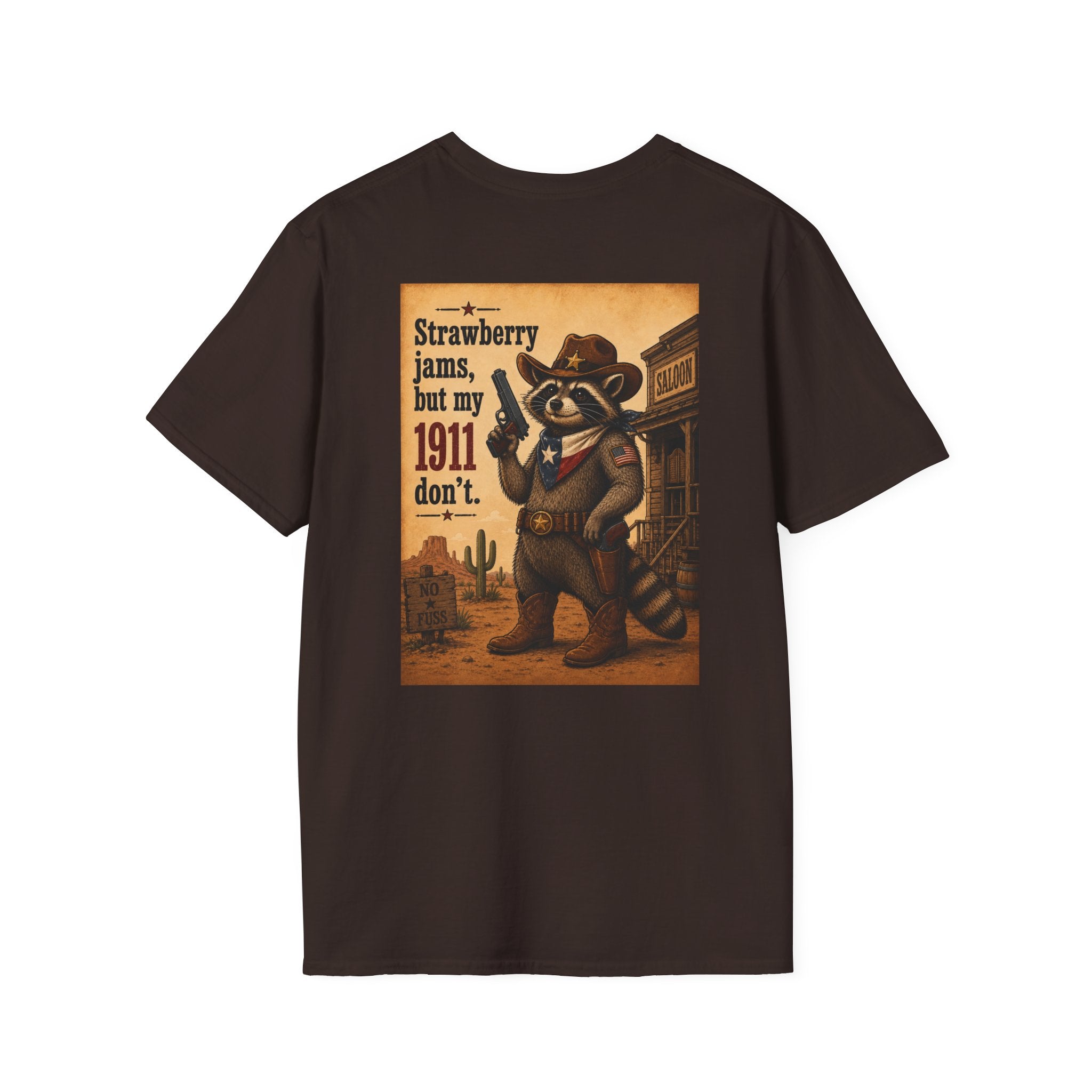 Raccoon Slinger 1911 Tee — "Strawberry jams, my 1911 don't" T-Shirt