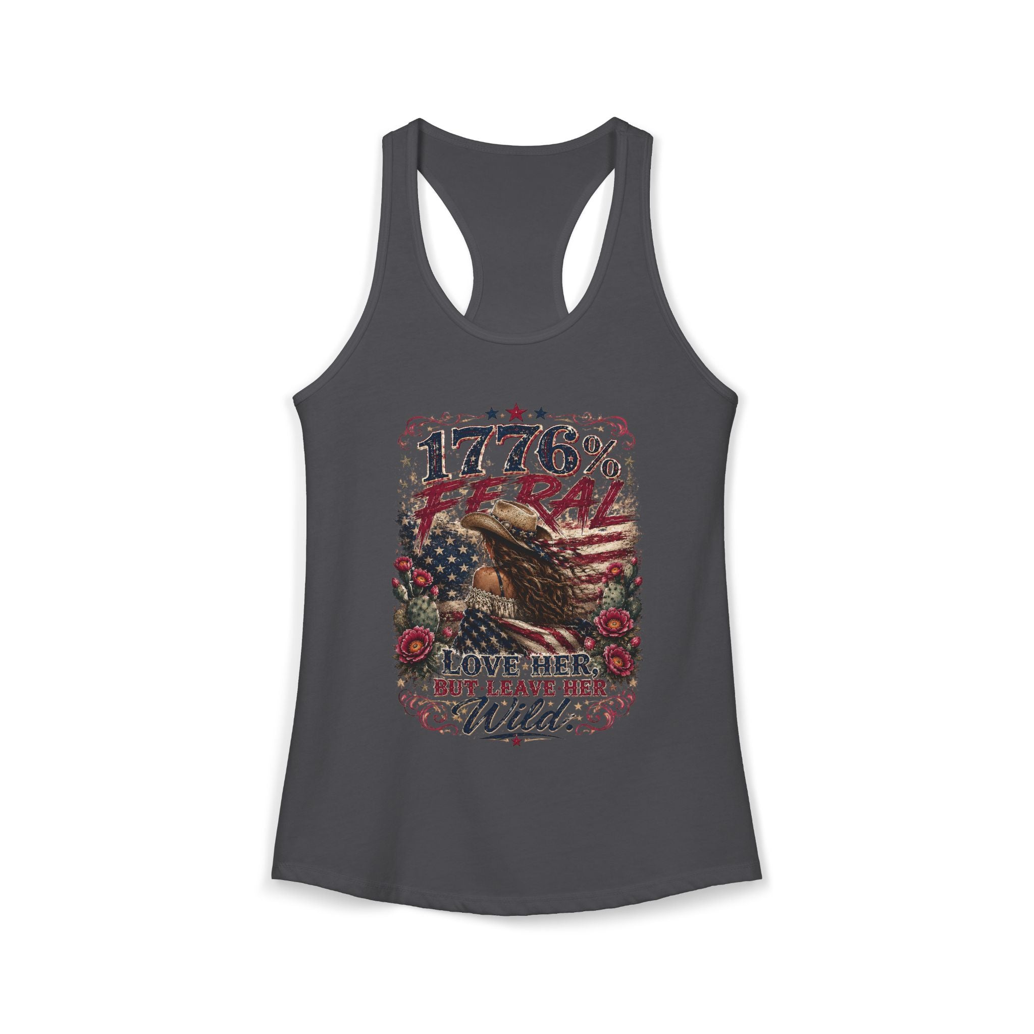 Leave Her Wild Cactus Flower Racerback Tank — 1776% Feral Collection