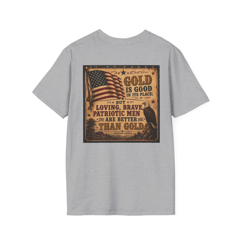 Abraham Lincoln Quote about "Patriotic Men" T-Shirt — Vintage American Mens Tee