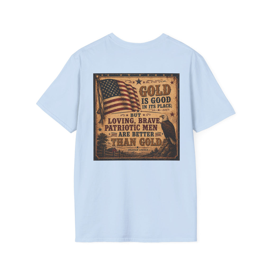 Abraham Lincoln Quote about "Patriotic Men" T-Shirt — Vintage American Mens Tee
