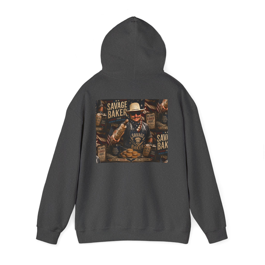 Hoodie — 'Savage Baker' Vintage Red,White, and Oatmeal Cream Pies Graphic Hoodie