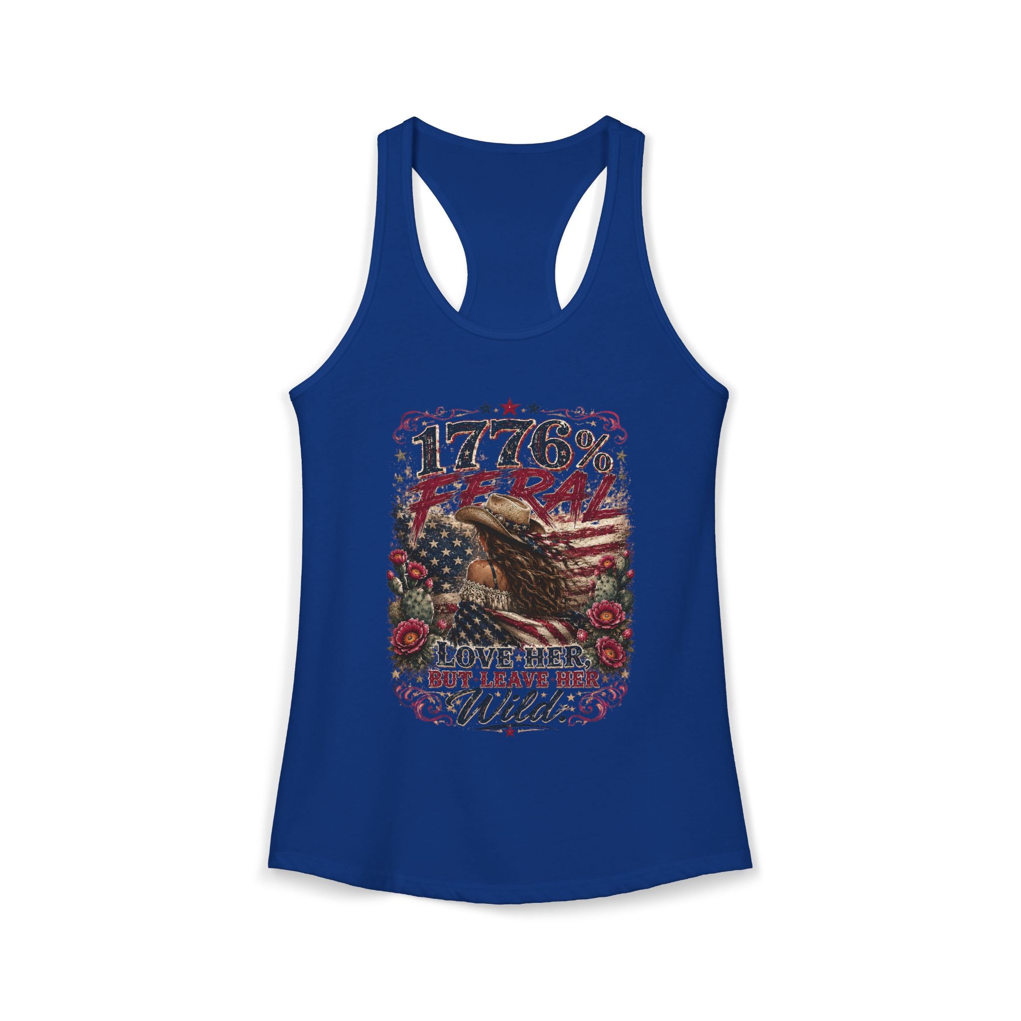 Leave Her Wild Cactus Flower Racerback Tank — 1776% Feral Collection