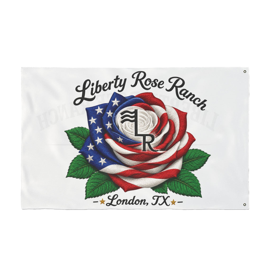Liberty Rose Ranch Double-Sided Flag — Liberty Rose Rose Ranch Banner (London, TX)