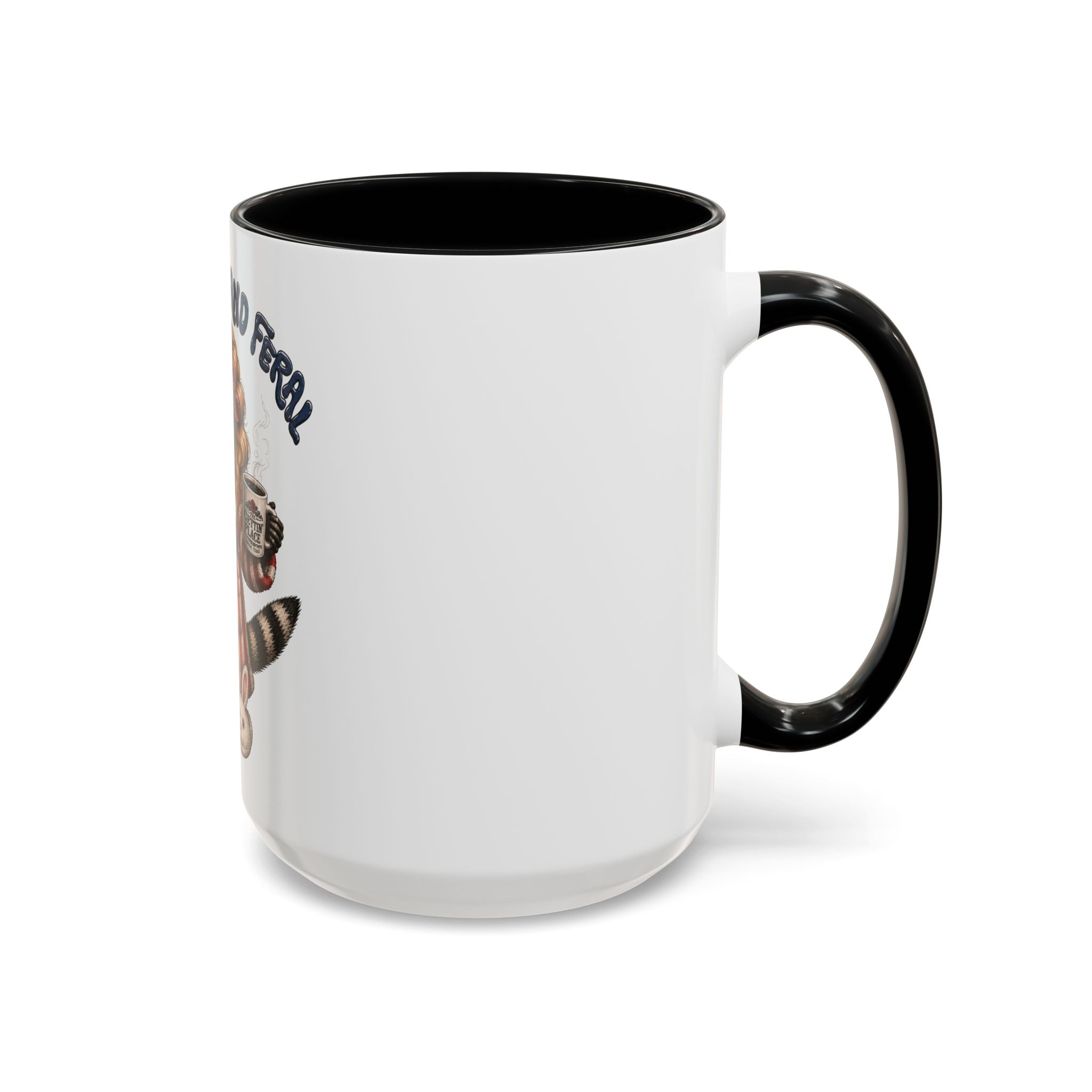 Red White and Feral Raccoon Coffee Mug