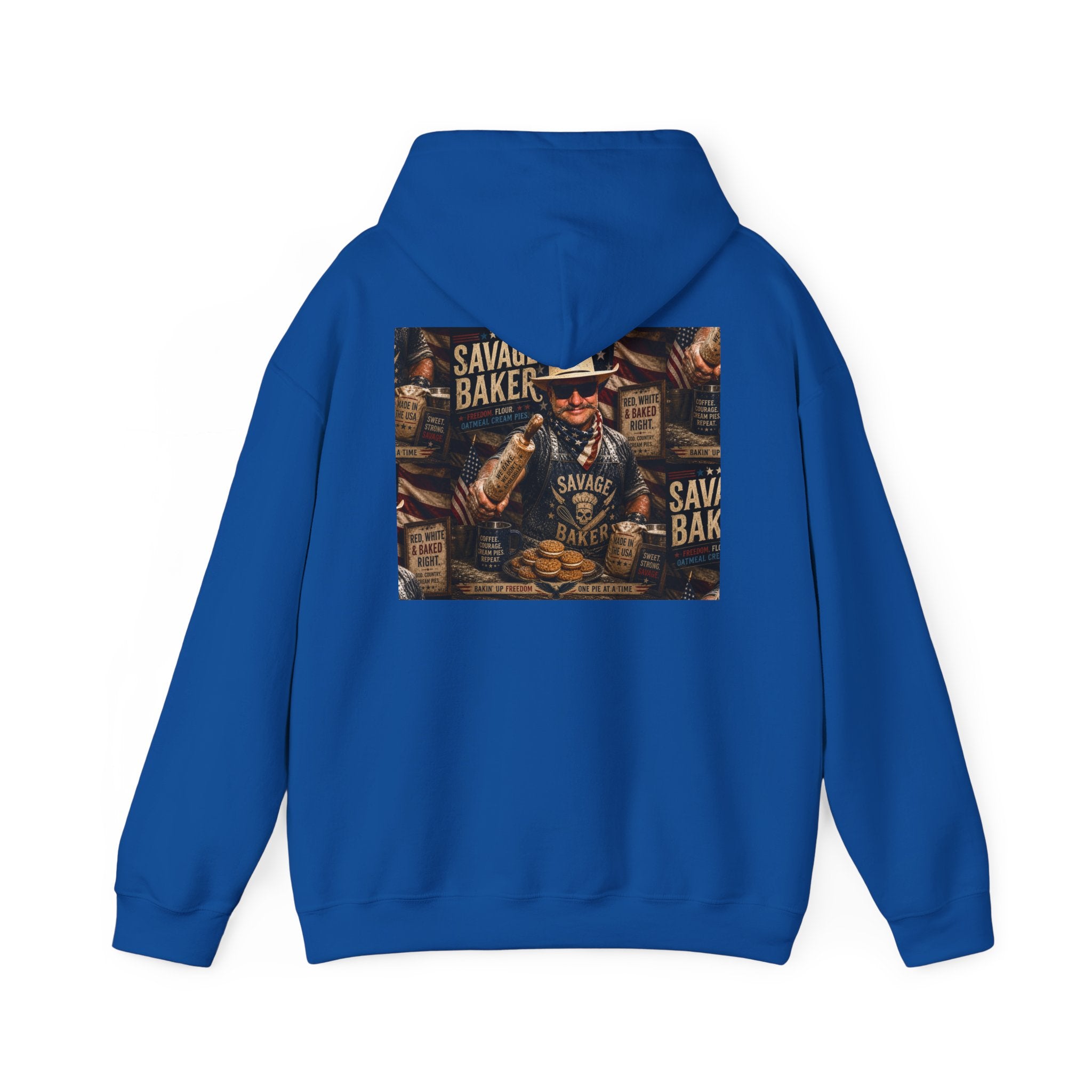Hoodie — 'Savage Baker' Vintage Red,White, and Oatmeal Cream Pies Graphic Hoodie