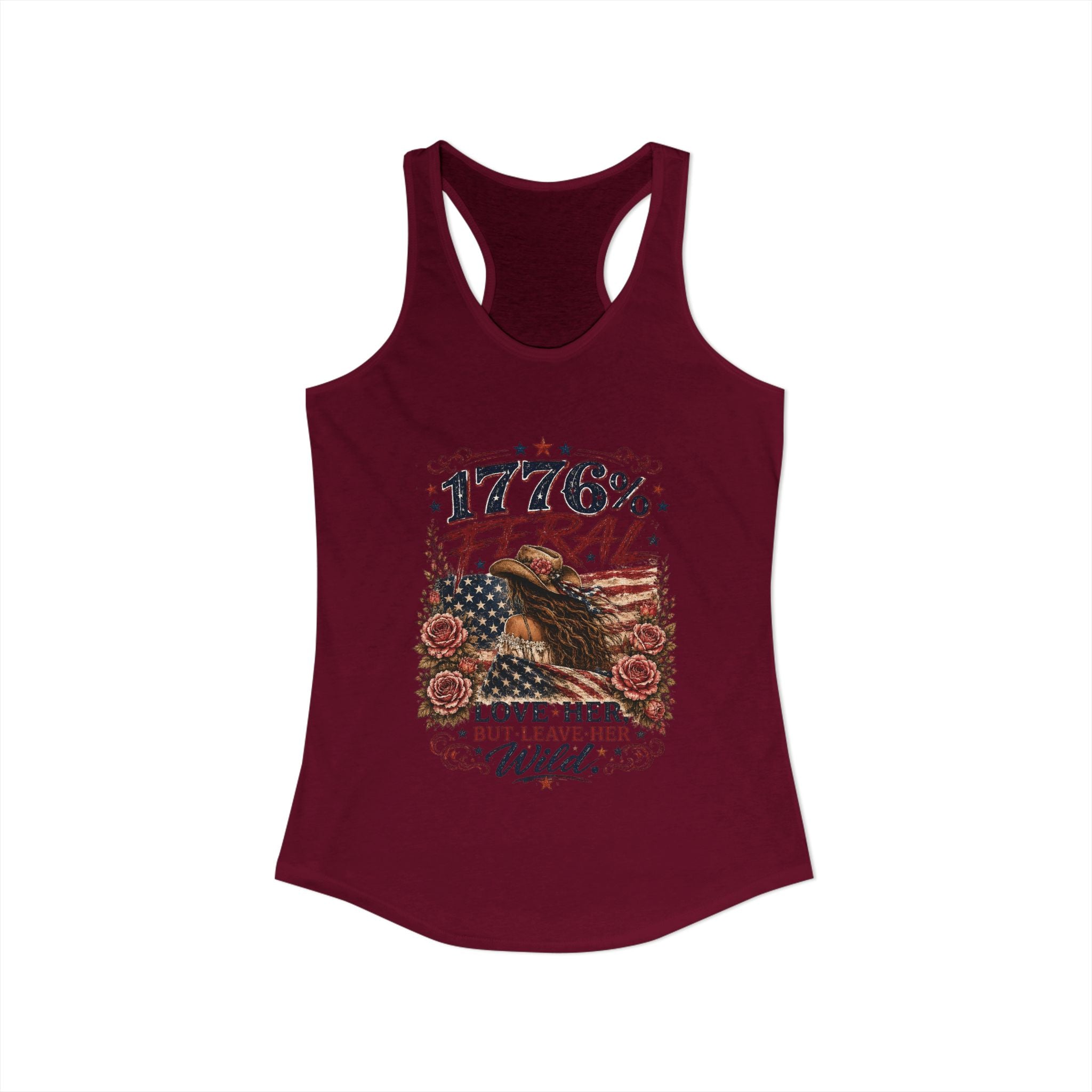 Keep Her Wild 1776% Feral Roses Racerback Tank