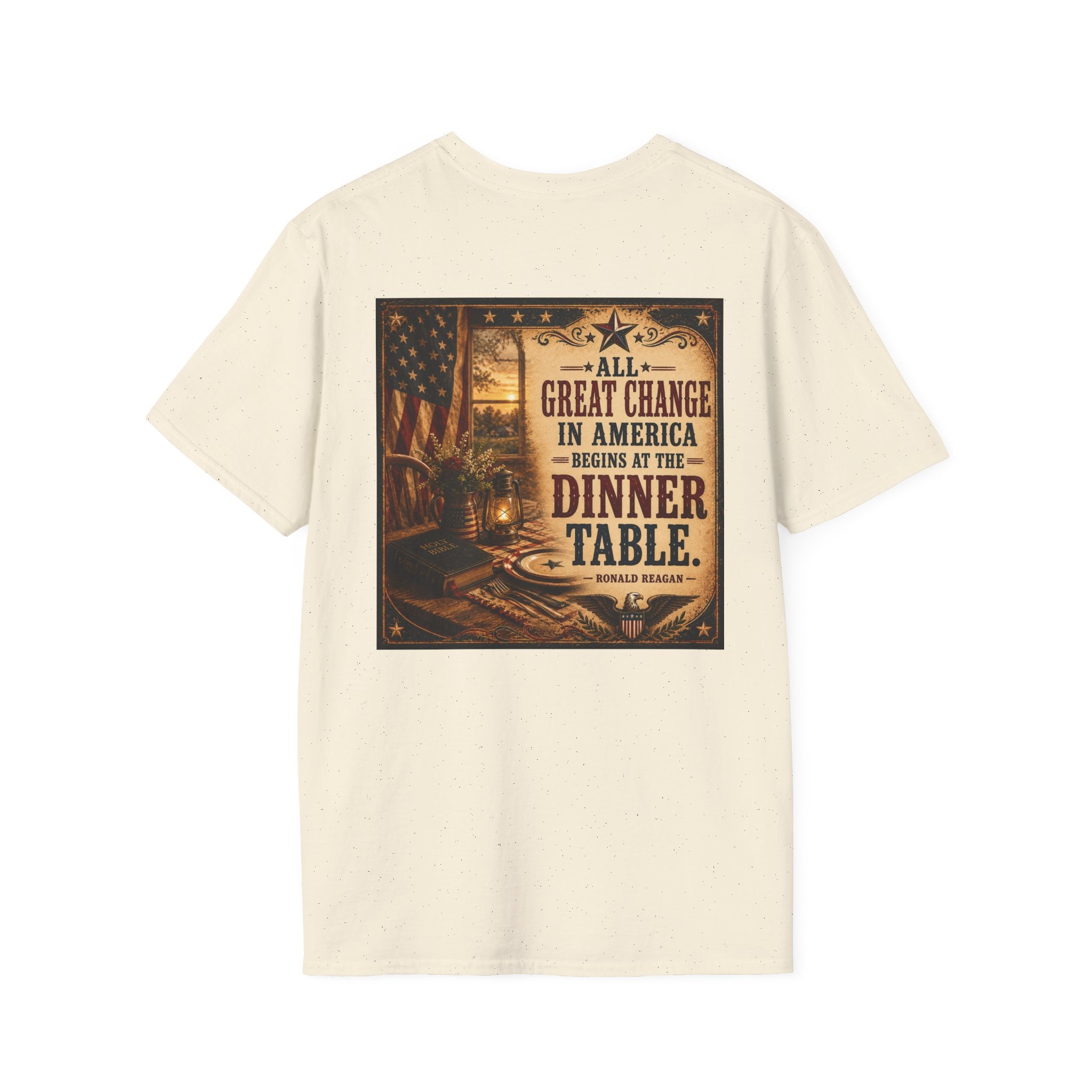 Reagan Quote T-Shirt — “All Great Change In America” Presidential Collection