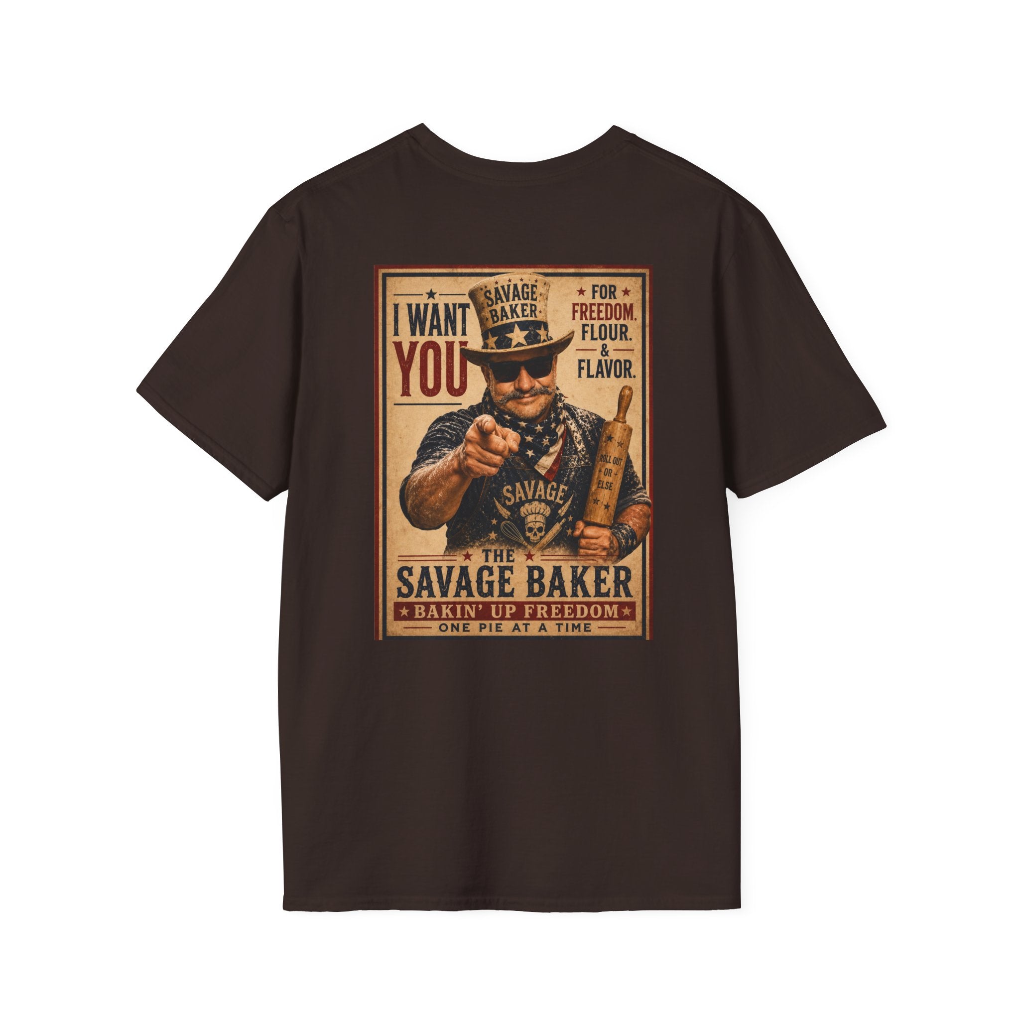 The Savage Baker T-Shirt — "I Want You" Patriotic Vintage Poster Design
