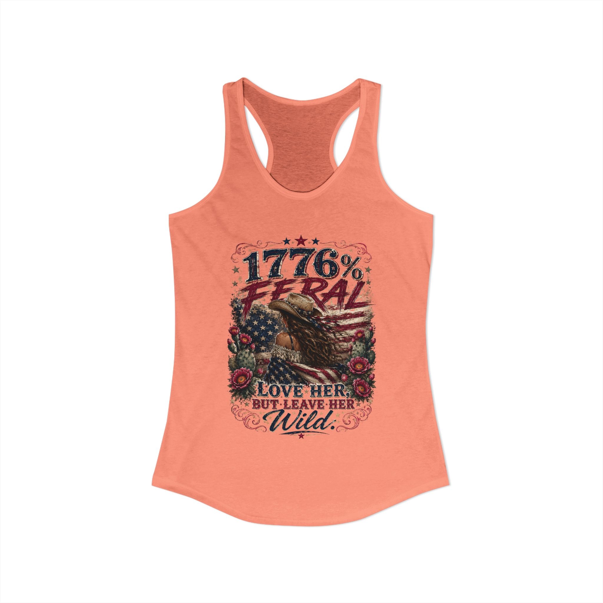 Leave Her Wild Cactus Flower Racerback Tank — 1776% Feral Collection
