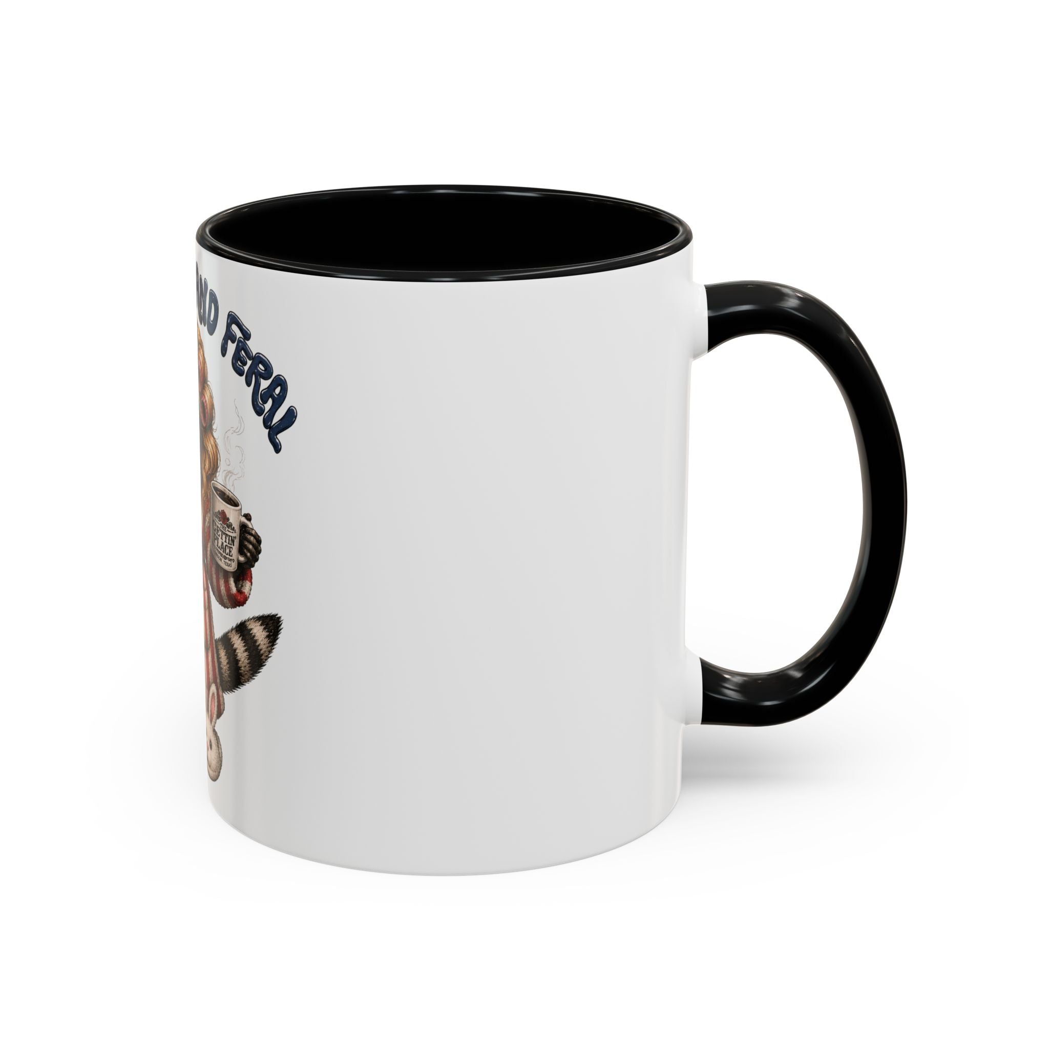 Red White and Feral Raccoon Coffee Mug