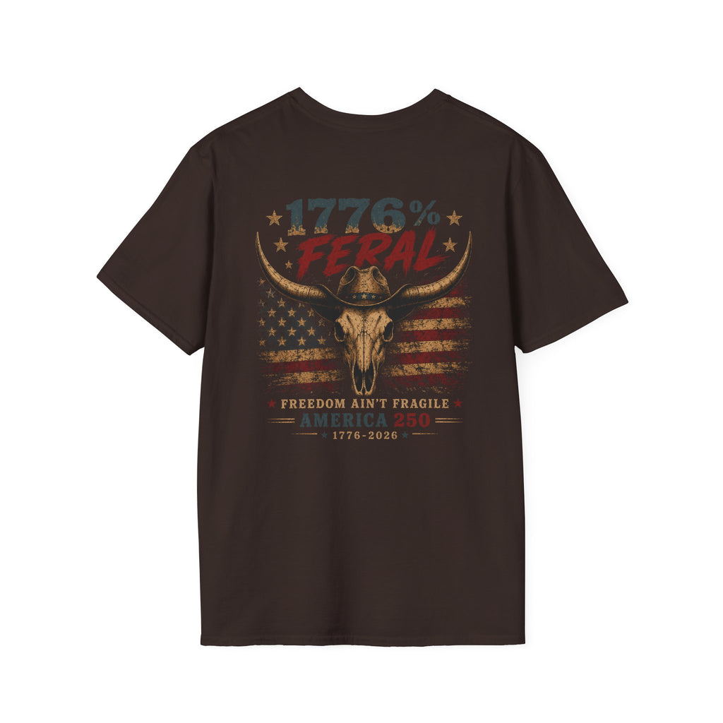1776% Feral "Freedom Ain't Fragile" Longhorn Skull T-Shirt