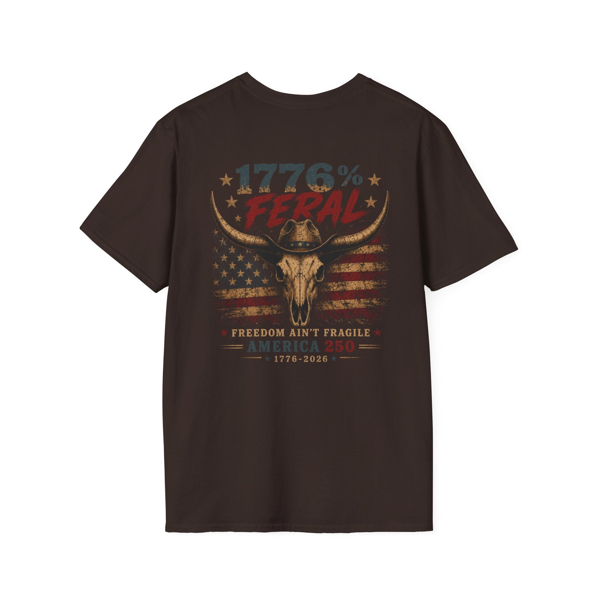 1776% Feral "Freedom Ain't Fragile" Longhorn Skull T-Shirt