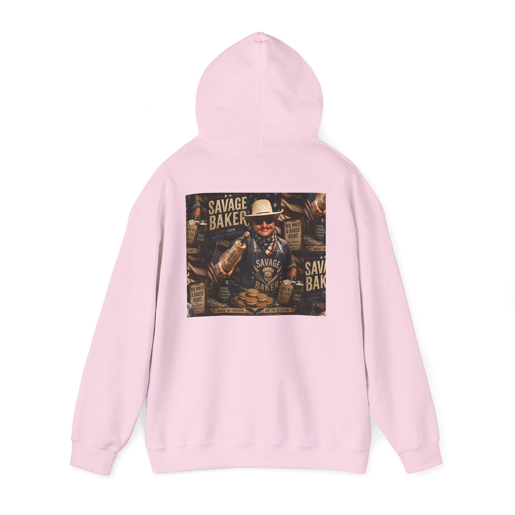 Hoodie — 'Savage Baker' Vintage Red,White, and Oatmeal Cream Pies Graphic Hoodie