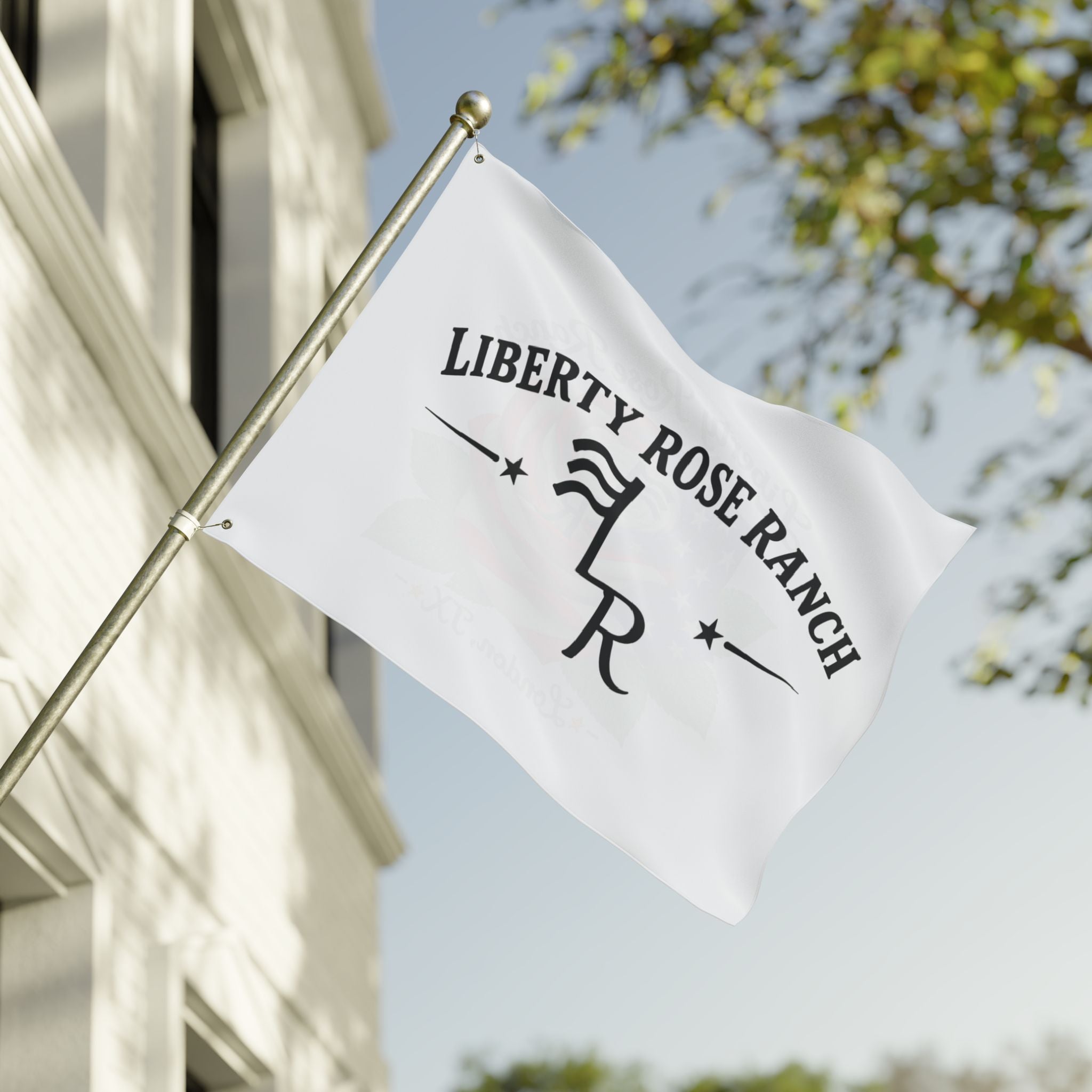 Liberty Rose Ranch Double-Sided Flag — Liberty Rose Rose Ranch Banner (London, TX)
