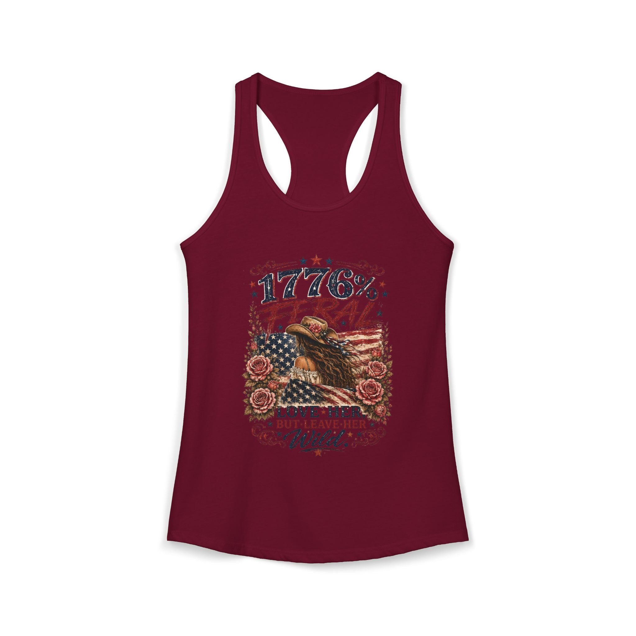 Keep Her Wild 1776% Feral Roses Racerback Tank