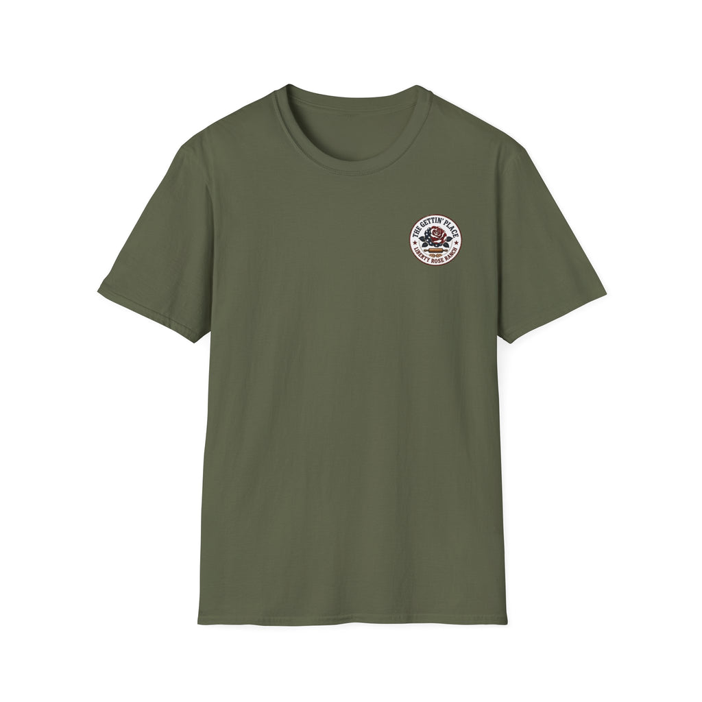 T-Shirt — Savage Baker Patriotic Retro Logo Tee (front chest patch & back graphic)