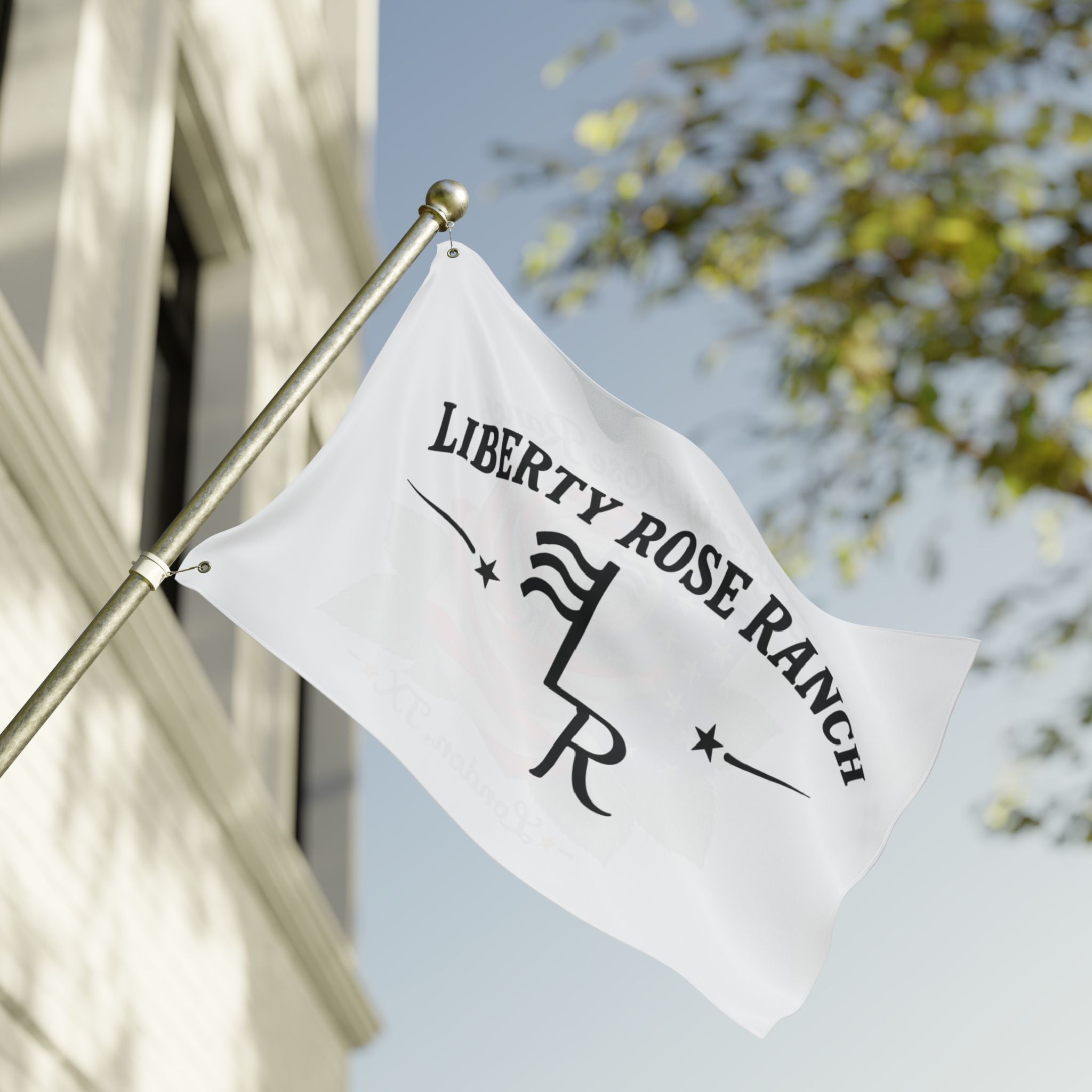 Liberty Rose Ranch Double-Sided Flag — Liberty Rose Rose Ranch Banner (London, TX)