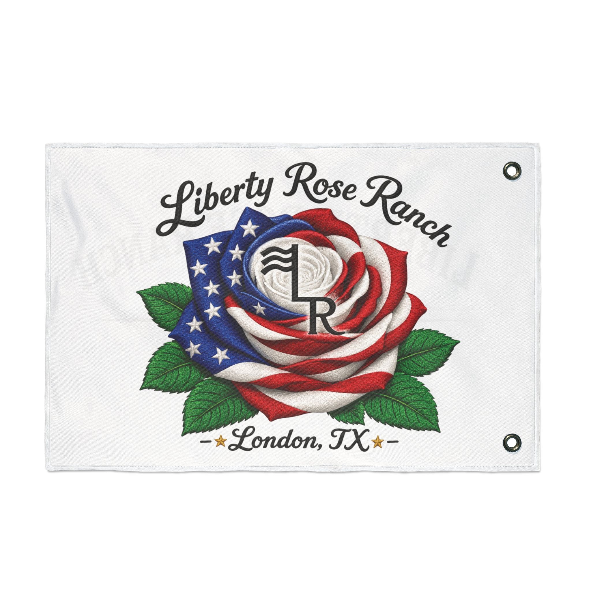 Liberty Rose Ranch Double-Sided Flag — Liberty Rose Rose Ranch Banner (London, TX)